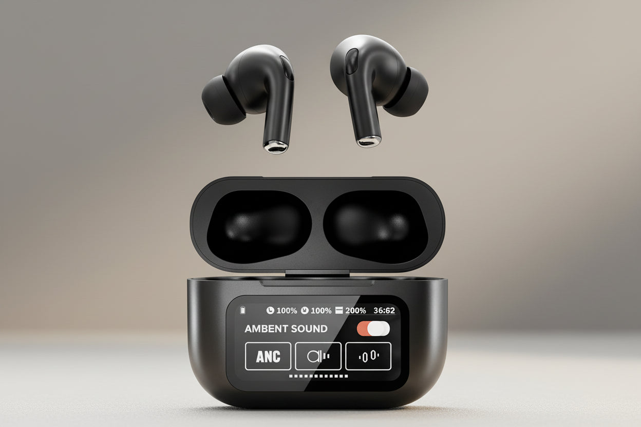 A9 (Pro) LCD Earbuds with screen Black