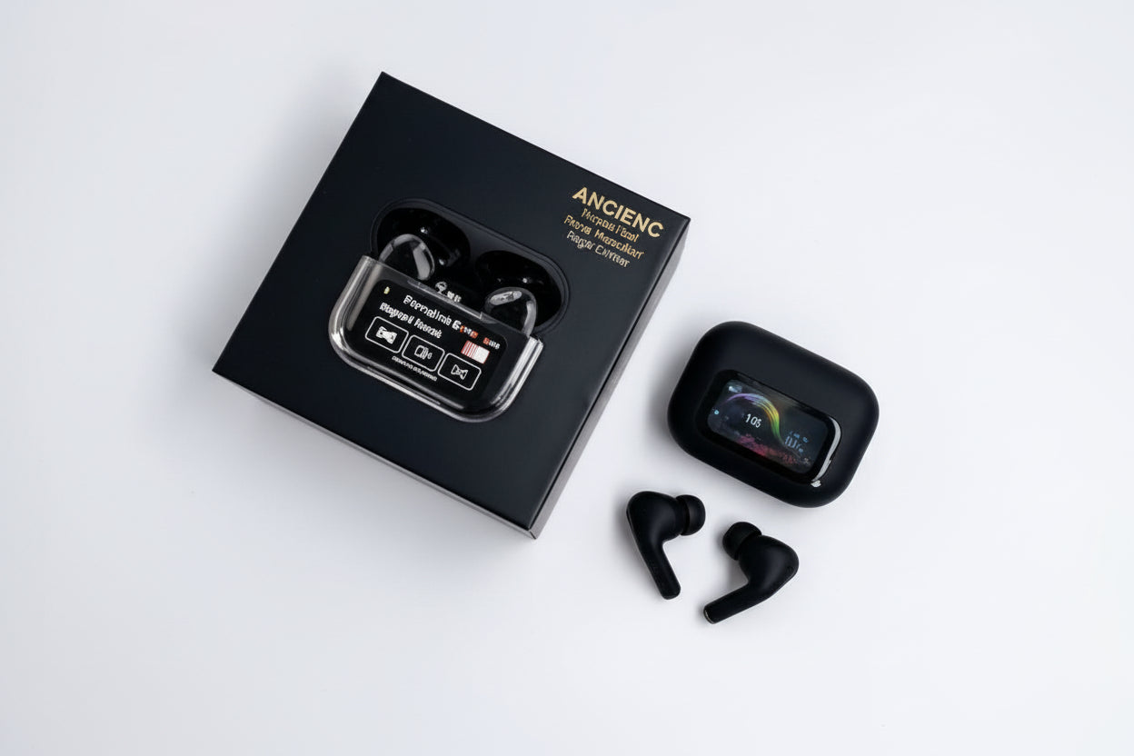A9 (Pro) LCD Earbuds with screen Black